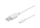 goobay 96190 Câble de données et de charge Micro USB Hi-Speed Câble, USB 2.0 mâle (type A) > USB 2.0-Micro mâle (type B), blanc, 0,15m – Le détail qui change tout au quotidien