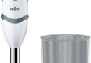 Braun MultiQuick 5 Vario MQ 5200WH, Mixeur Plongeant, Mixeur à Purée avec Pied en Acier Inoxydable, incl. 600 ml Verre à Mélanger et Mesurer, 1000W, Blanc/Gris – Le détail qui change tout au quotidien