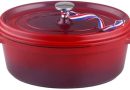 Kamberg – Cocotte 30 cm Ovale Rouge Flammée – Fonte d&rsquo;aluminium – Revêtement pierre – Tous Feux dont Induction – Sans PFOA – 0008191 – Le détail qui change tout au quotidien