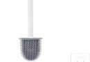 Ibergrif Brosse WC Silicone Plate- Brosse Toilette et Supports, Anti-goutte, Antibactérienne, Balayette WC Ventilée, Séchage Rapide sans Odeur, Balai WC Montage Mural/au Sol, Salle de Bain et WC Blanc – Le détail qui change tout au quotidien