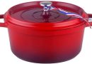 KAMBERG – 0008186 – Cocotte Ø 16 cm Ronde Rouge Flammée – Fonte d&rsquo;aluminium – Revêtement pierre – Tous feux dont induction – Sans PFOA – Le détail qui change tout au quotidien