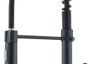 Robinet Cuisine Noir Pivotant à 360° Mitigeur 2 Modes de Pulvérisation Robinet d&rsquo;Évier à Arc Élevé Pulvérisateur Escamotable en Laiton – Le détail qui change tout au quotidien