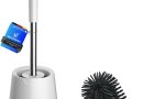 Ibergrif Brosse WC Silicone – Brosse Toilette et Supports, Anti-goutte, Antibactérienne, Balai WC Ventilée, Séchage Rapide sans Odeur, Balayette WC Montage Mural/au Sol, Salle de Bain et WC, Blanc – Le détail qui change tout au quotidien