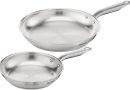 Tefal Virtuoso Lot de 2 poêles 24/28 cm, Induction, Garantie 10 ans, Acier inoxydable de qualité premium, Saisie parfaite, Recettes créatives E492S225 – Le détail qui change tout au quotidien