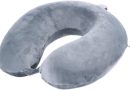 Oreiller de voyage en mousse à mémoire de forme 100 % pure en forme de U, super léger et portable, idéal pour chaise d&rsquo;avion, voiture, maison, bureau, coussin de repos (gris) – Le détail qui change tout au quotidien