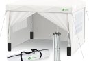 VOUNOT® Tonnelle de Jardin Tente 3x3m Pliable avec 4 Côtés et 4 Sacs de Sable Tente Pliante de Jardin pour Camping Festival Plage Jardins Sac de Transport Inclus Blanc – Le détail qui change tout au quotidien