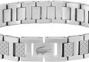 Lacoste Bracelet à maillons Collection METROPOLE Embelli avec motif petit piqué – Disponible pour homme et femme – Le détail qui change tout au quotidien