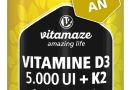 Vitamine D3 K2 Haute Dose, Vitamine D3 5000 UI + Vitamine K2 (MK7) 100µg – Pour les Os, les Muscles, le Système Immunitaire – Naturelle Sans Additifs et Haute Biodisponibilité – Qualité Allemande – Le détail qui change tout au quotidien
