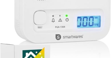 Smartwares Détecteur de monoxyde de Carbone FGA-13041 – Capteur 10 Ans – avec écran et Bouton de Test – Le détail qui change tout au quotidien