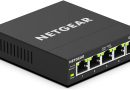 NETGEAR (GS305E) Switch Ethernet 5 Ports RJ45 Métal Gigabit (10/100/1000), Switch RJ45 Manageable Plus, positionnement Bureau ou Mur, répartiteur Ethernet, Plug and Play, Silencieux sans Ventilateur – Le détail qui change tout au quotidien