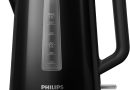 Philips Series 3000 Bouilloire, 1,7 l Couvercle à ressort, Élément chauffant plat, Voyant lumineux, Filtre amovible, Multiples systèmes de sécurité, Noir (HD9318/20) – Le détail qui change tout au quotidien