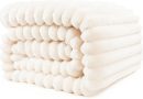 Couverture douillette, couvre-lit/couverture de canapé chaude et moelleuse pour maman, femme et petite amie, 150 x 200 cm, beige – Le détail qui change tout au quotidien