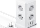Multiprise avec Interrupteur, Multiprise Parafoudre et Surtension with 8 Sortie AC and 4 USB Ports, pour Le Bureau, Salon, Chambre à Coucher – Le détail qui change tout au quotidien