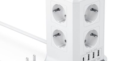 Multiprise avec Interrupteur, Multiprise Parafoudre et Surtension with 8 Sortie AC and 4 USB Ports, pour Le Bureau, Salon, Chambre à Coucher – Le détail qui change tout au quotidien