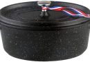 KAMBERG – 0008198 – Cocotte Ø 30 cm Ovale Noire – Fonte d&rsquo;aluminium – Revêtement pierre – Tous feux dont induction – Sans PFOA – Le détail qui change tout au quotidien