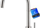 GRIFEMA G4008 Robinet de Cuisine Mitigeur Évier à Poignée Unique, Arc Élevé Débit Élevé 360, Acier Inoxydable Économe en Eau [Classe A+] Exclusivité Amazon – Le détail qui change tout au quotidien