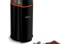 Krups Moulin à café électrique, Lame en acier inoxydable, Puissance 175 W, Broyeur grain silencieux et polyvalent, Compatible lave-vaisselle, Fonctionnement simple, Silent Vortex, Noir GX332810 – Le détail qui change tout au quotidien