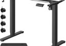 VASAGLE Bureau Électrique Réglable en Hauteur, Cadre de Bureau Assis-Debout, Support de Table, sans Plateau de Table, avec 2 Crochets, Fonction Mémoire 3 Hauteurs, Acier, Noir d&rsquo;encre LSD021B01V2 – Le détail qui change tout au quotidien
