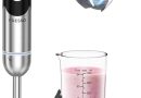 FRESKO Mixeur plongeant 1000 W avec 12 niveaux de vitesse, bouton turbo, gobelet de 700 ml avec couvercle, en acier inoxydable, pour sauce, nourriture pour bébé et soupe – Le détail qui change tout au quotidien