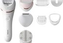 Philips Series 8000 – Epilateur Wet & Dry sans fil pour les jambes et le corps, avec 8 accessoires, rasoir, tondeuse et embout exfoliant pour le corps, (modèle BRE735/00) – Le détail qui change tout au quotidien