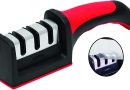 PARENCE – Aiguiseur à 3 phases Easy Sharp – pour couteaux de cuisine – résultat professionnel/design ergonomique – pierre céramique/carbure tungstène/diamant – finition noire/chromée) – Le détail qui change tout au quotidien
