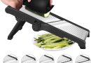 Mandoline Cuisine Coupe Legume Multifonctions – Decoupe Legumes Manuel Professionnelle Cuisine, Réglable en Acier Inoxydable, Réalisez des Tranches Épaisses de 1 à 9 mm – Le détail qui change tout au quotidien