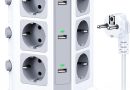 KOOSLA Tour multiprise parafoudre et surtension(4000W/16A), Multiprise Electrique avec 6 Ports USB et 12 Prises, multiprise avec et 3 Interrupteurs, 2M Cordon, Blanc – Le détail qui change tout au quotidien