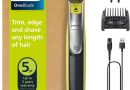Philips OneBlade 360 hybride Visage : rasoir/tondeuse à barbe électrique, avec innovation lames 360, 2 lames 360 pour le visage, 1 sabot réglable 5 en 1 (modèle QP2734/30) – Le détail qui change tout au quotidien