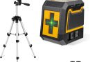 Niveau Laser,ASOBRIS Laser Chantier Autonivelant avec Trepied,Lazer Niveaux à Ligne Croisée Verte Pour Accrocher des Tableaux,Décoration,Carrelage Intérieur et Extérieur,2 x Batterie (4) – Le détail qui change tout au quotidien
