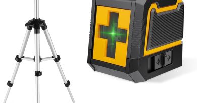 Niveau Laser,ASOBRIS Laser Chantier Autonivelant avec Trepied,Lazer Niveaux à Ligne Croisée Verte Pour Accrocher des Tableaux,Décoration,Carrelage Intérieur et Extérieur,2 x Batterie (4) – Le détail qui change tout au quotidien