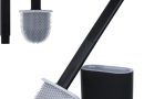 Romon Brosse Toilettes WC Silicone, Brosse WC avec Tête Flexible à Bossages en Caoutchouc & Base Ventilée, Montage Mural sans Perçage, pour Salle de Bain & Camping – Le détail qui change tout au quotidien