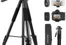 Trépied Appareil Photo pour Smartphone 190cm, K&F CONCEPT S255A3+BV01 Trépied Caméra avec Clip de Téléphone, pour DSLR Nikon Canon Sony, iPhone, Samsung, Tête Pan Amovible, Télécommande Bluetooth – Le détail qui change tout au quotidien