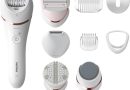 Philips Series 8000 – Epilateur Wet & Dry sans fil pour les jambes et le corps, avec 9 accessoires, rasoir, tondeuse, embout pédicure et embout exfoliant pour le corps, (modèle BRE740/10) – Le détail qui change tout au quotidien