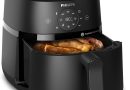 PHILIPS Airfryer série 2000 4.2L – 1500W, Technologie RapidAir, Écran tactile digital, 13 options de cuisson, 9 fonctions préréglées, Jusqu&rsquo;à 90% de matières grasses en moins, Noir (NA229/00) – Le détail qui change tout au quotidien