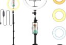 LED Selfie Ring Light avec Trépied, Anneau Lumineux 10&Prime;, avec Télécommande Wireless pour Maquillage, Youtube, TikTok, Alimenté par USB 3 Modes d&rsquo;Eclairage 11 Niveaux Luminosité – Le détail qui change tout au quotidien
