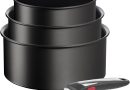 Tefal Ingenio Lot de 4 pièces, Casseroles 16/18/20 cm + 1 poignée amovible, Induction, Revêtement antiadhésif, Empilable, Unlimited On L3959443, Noir – Le détail qui change tout au quotidien