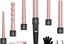 6 en 1 Fer à Boucler Cheveux en Céramique Chauffage Rapide Fer à Friser avec LCD Écran Température Réglable Ensemble de Grandes et Petites Boucles et Gant Anti-brûlure – Le détail qui change tout au quotidien