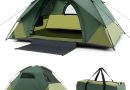GOPLUS Tente de Camping pour 2 Personnes, Tente de Randonnée Légère et Portable avec Auvent, Tapis de Sol, Sac de Transport, Bâche PE Imperméable, Tente Dôme pour Randonnée,Pêche 216 x 156 x 116 cm – Le détail qui change tout au quotidien