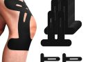 Aililong 12 Kinesio Tapes Genou Noirs Prédécoupés – Genouillère Muscle Patch, Bande Grille Imperméable Élastique pour Douleurs au Genou, Soutien Confort Optimal – Le détail qui change tout au quotidien