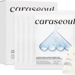 caraseoul Masque Hydrogel Collagène Glowganic avec Niacinamide (Vit. B3) & Adénosine, Éclat, Pores Raffinés, Hydratation, Masque Nuit Végan, Soin de la Peau Coréen [1,19 oz (34 g) x 4] – Le détail qui change tout au quotidien
