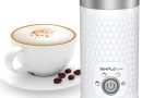 SIMPLETaste Mousseur à lait électrique 4 en 1, mousseur à lait automatique chaud et froid et chauffe-lait pour latte, cappuccinos (Blanc) – Le détail qui change tout au quotidien