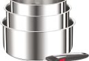 Tefal Ingenio Lot de 4 pièces, Casseroles 16/18/20 cm + 1 poignée amovible, Induction, Acier inoxydable, Empilable, Gain de place, Preference On L898S334 – Le détail qui change tout au quotidien