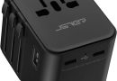 JSVER Adaptateur Prise Universelle, Adaptateur International de Voyage avec 2 Type C et 1 USB, Plug Adapter International Adaptateur Prise France vers UK, USA,Singapore, HK, Japon, Australie, Chine – Le détail qui change tout au quotidien