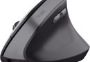 Trust Yuno Souris Ergonomique sans Fil, Souris Verticale Rechargeable, Récepteur USB 2,4GHz, DPI Réglable (800-2400), Capteur Optique, 6 Boutons, 70% Plastique Recyclé, Macbook, Ordinateur, HP – Noir – Le détail qui change tout au quotidien