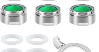 Vinabo 6 Pièces Mousseur Robinet M24, Acier Inoxydable Aérateur de robinet avec filtre en ABS + 8joints et 1 Clé, Embout Brise Jet Robinet Cuisine et Salle de Bain Matériel – Argent – Le détail qui change tout au quotidien