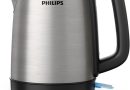 Philips Collection Daily Bouilloire Électrique en Inox – Capacité 1,7L, Résistance Plate pour Ébullition Rapide, Tamis Anti-Calcaire, Base 360° Sans Fil, Couvercle à Ressort (HD9350/90) – Le détail qui change tout au quotidien