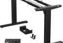 HUANUO Bureau Assis Debout Électrique,Cadre de Bureau Deboutavec Moteur sans Balais,Cadre Réglable en Hauteur avec Capacité de 100 kg pour Plateaux de 110 * 220 cm, Cadre Seul – Le détail qui change tout au quotidien