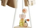 VASAGLE Portemanteau sur Pieds, Portant, Meuble d’Entrée, Style Industriel, avec 2 Étagères, pour Vêtements, Chapeaux, Sacs, Beige Naturel et Blanc Perle RCR016N01 – Le détail qui change tout au quotidien