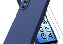 Coque Compatible avec Samsung Galaxy A17 4G/5G, 2 Film de Protection en Verre trempé, Housse Souple en TPU en Silicone Liquide, Housse en Caoutchouc Antichoc – Bleu Nuit – Le détail qui change tout au quotidien