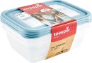 keeeper Lot de Boîtes de Conservation Alimentaire, Couvercle Réinscriptible, 3 x 1,25 l, 20,5 x 15,5 x 6,5 cm, Mia Magic Ice, Nordic Blue – Le détail qui change tout au quotidien